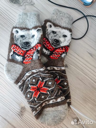 Носки шерстяные вязаные