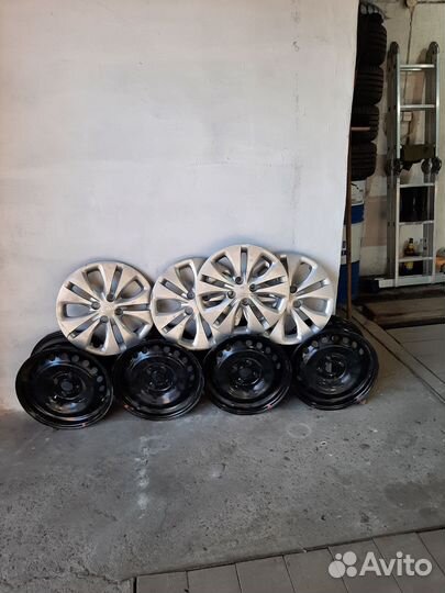 Диски r15 4x100 с колпаками
