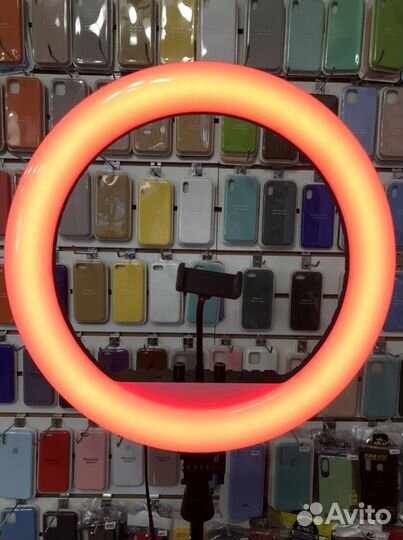 Кольцевая лампа 45 см цветная