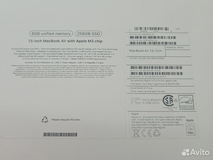 Macbook air М3 256