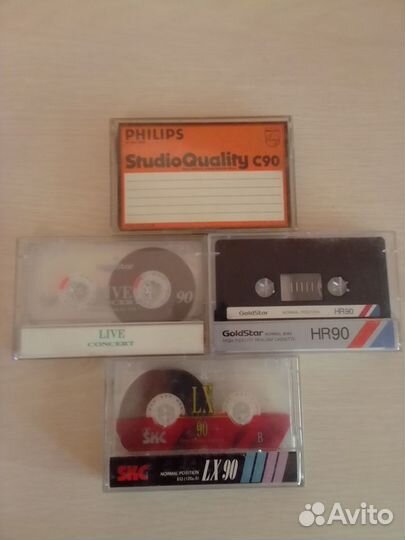 Аудиокассеты philips SQ-C90, GoldStar NR90, LiveCo