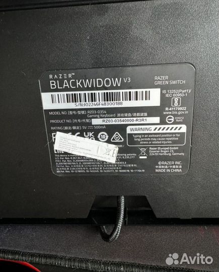Игровая клавиатура razer blackwidow v3