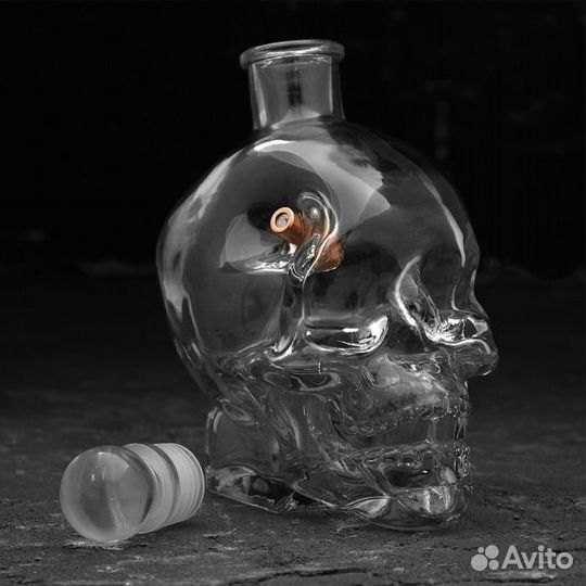 Штоф 'Непробиваемый. Череп', с пулей, 400 мл