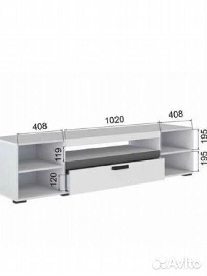 Тумба под телевизор белая