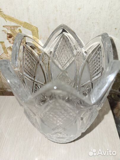 Хрустальная ваза СССР тюльпан винтаж