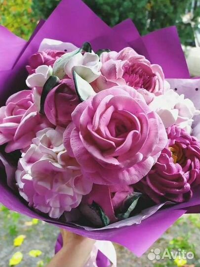 Зефирный букет, съедобные цветы