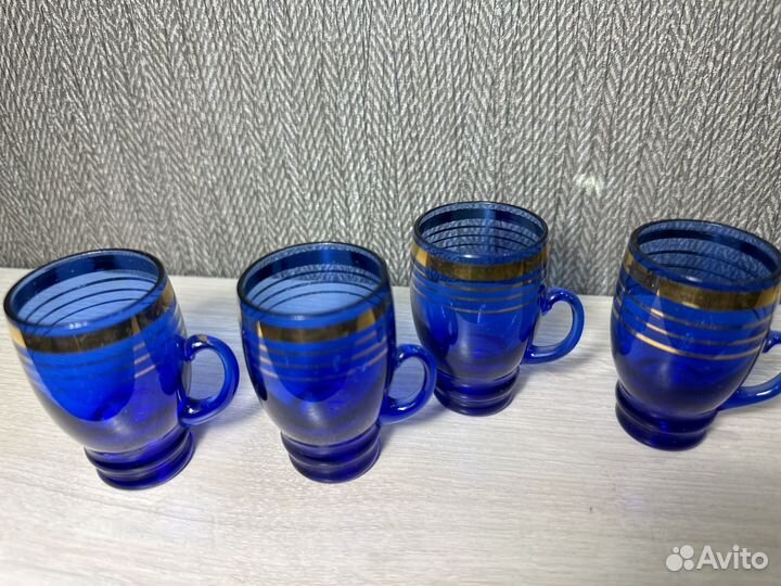 Кобальтовое стекло СССР стопки