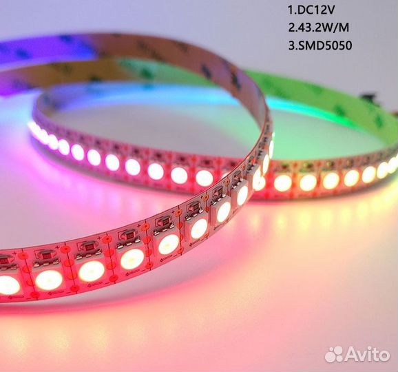Светодиодная лента 5050 RGB 144 led/m комплекты