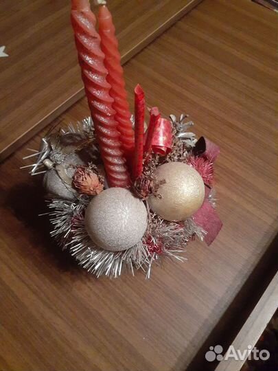 Новогодняя композиция со свечами