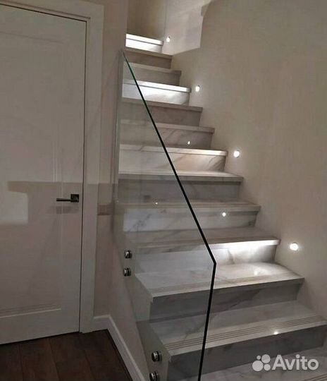 Стеклянные перила для лестниц