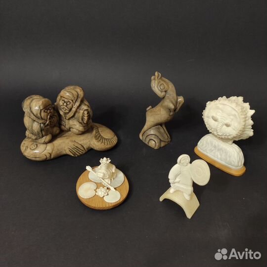 Скульптура из кости Шаман, лягушка царевна