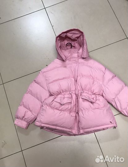 Пуховик розовый женский