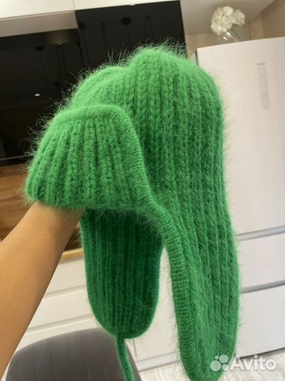 Шапка ушанка из пуха норки