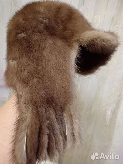 Шапка с ушками.норка.б/у