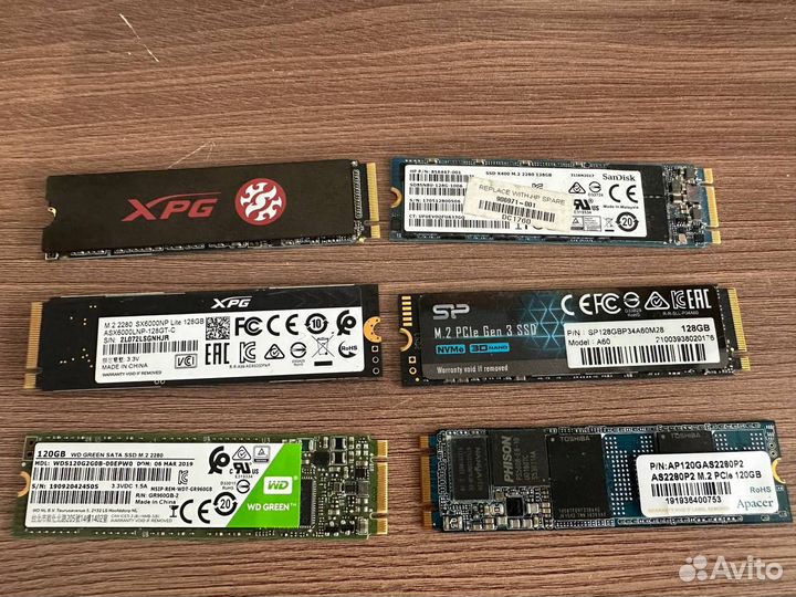 Ssd M2 nvme 128 гб разные производители, много