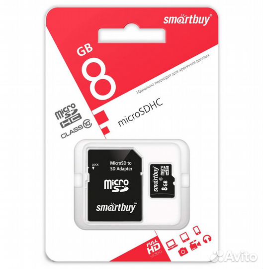 Карта памяти micro SD 8Gb
