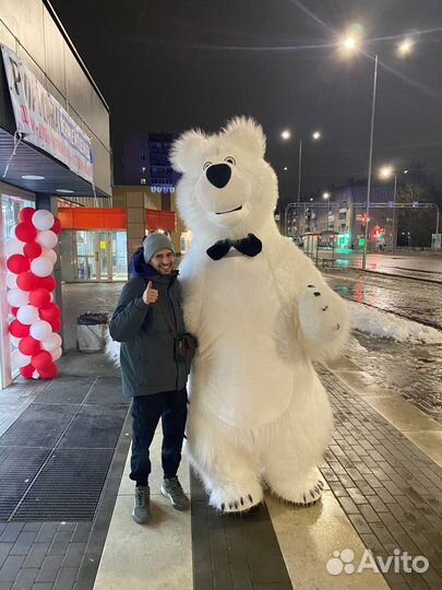 Белый мишка Ростовая кула 2,6 м,Фабрика оригинал