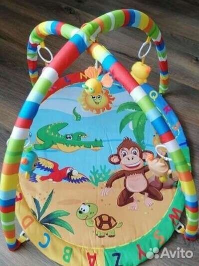 Развивающий коврик с дугами и подвесками