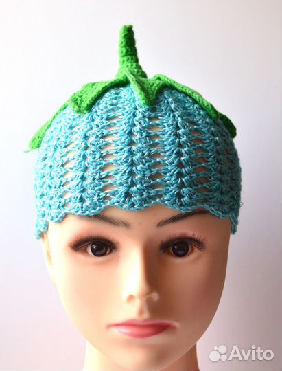 Шапка для девочки летняя, из хлопка, ручной работы