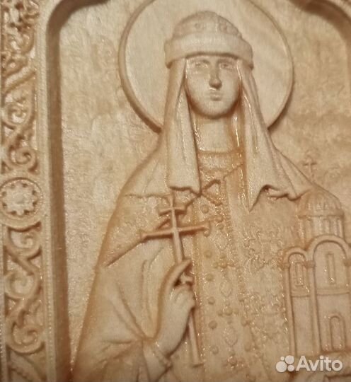 109 Резная деревянная Икона Святая княгиня Ольга