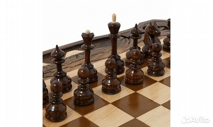 Шахматы + Нарды резные c Араратом 50 Haleyan