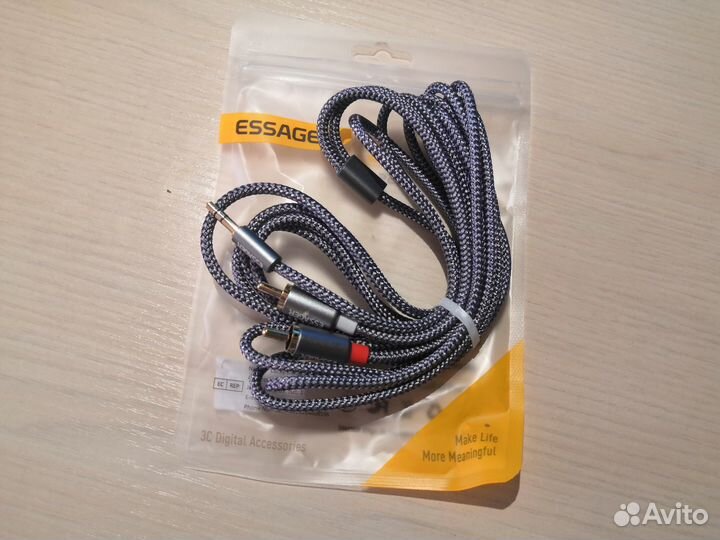 AUX кабель 2 RCA / Jack 3.5 mm (m) / 3 m