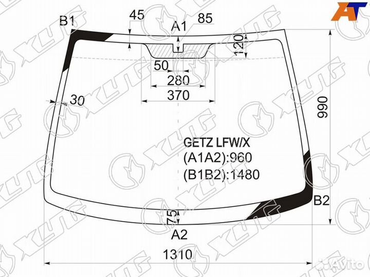Лобовое стекло на Hyundai Getz 02-11г