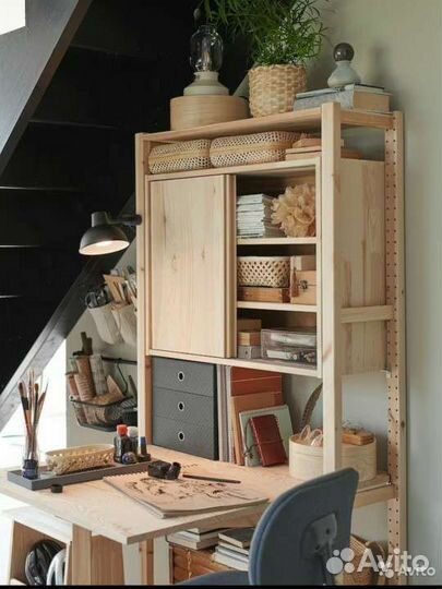 Ивар Икеа комбинация шкаф стол