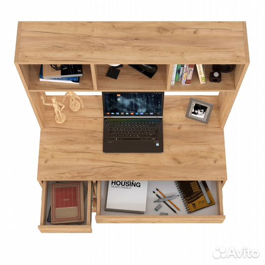 Стол компьютерный Mobi Комфорт 12.77F цвет дуб крафт золотой, 100х49,8х147 см, ун.сб