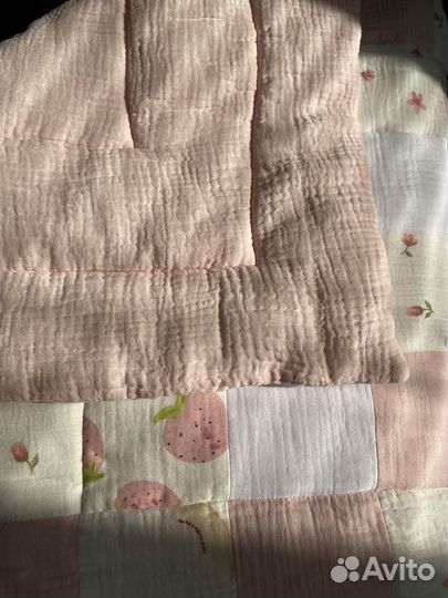 Лоскутный плед одеяло муслиновое