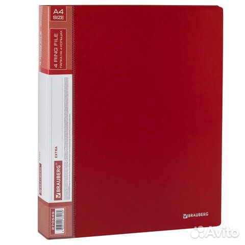 Папка на 4 кольцах, ширина 40 мм, brauberg extra