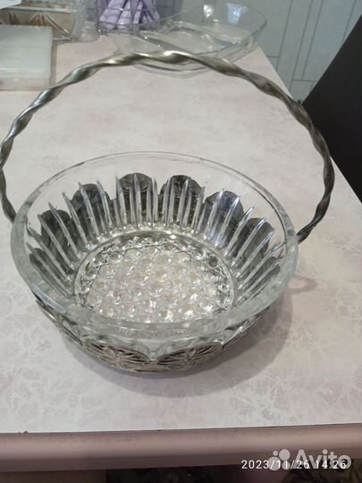 Хрустальная конфетница СССР