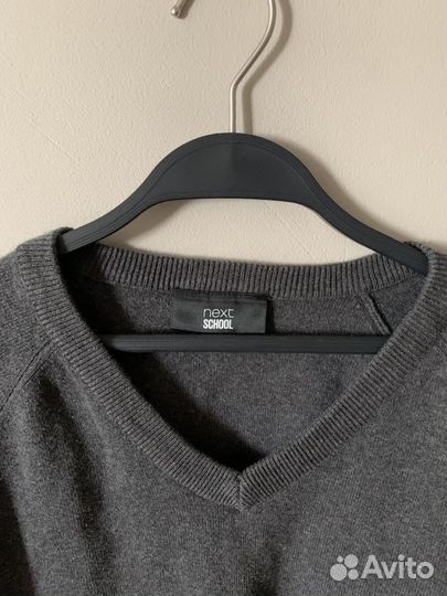 Next школьный джемпер серый р.152