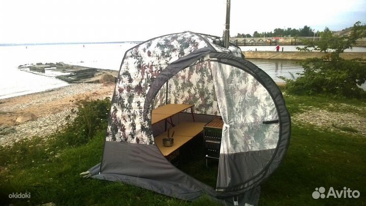 Мобильная Баня Терма 10 серая (палатка+печь )