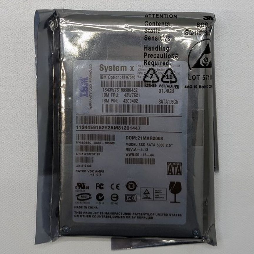 [43W7618] Ssd Диск 43w7621, 42c0492, Ibm, Sata, 31