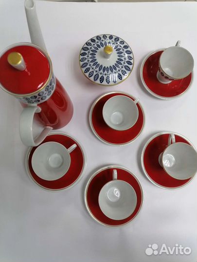 Кофейный сервиз Freiberger Porzellan гдр 6 персон