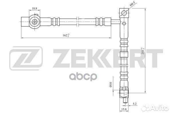 Шланг тормозной передний правый Nissan Primera