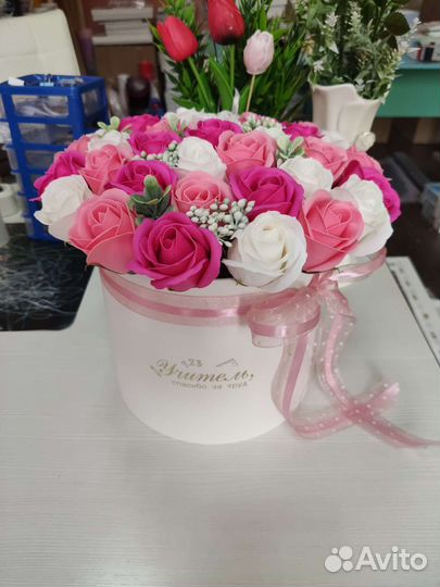 Букет из мыльных роз, подарок Учителю