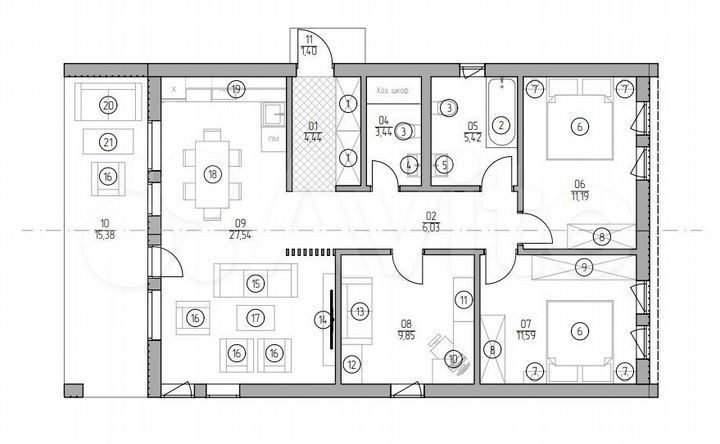 Дом 96 м² на участке 7 сот.