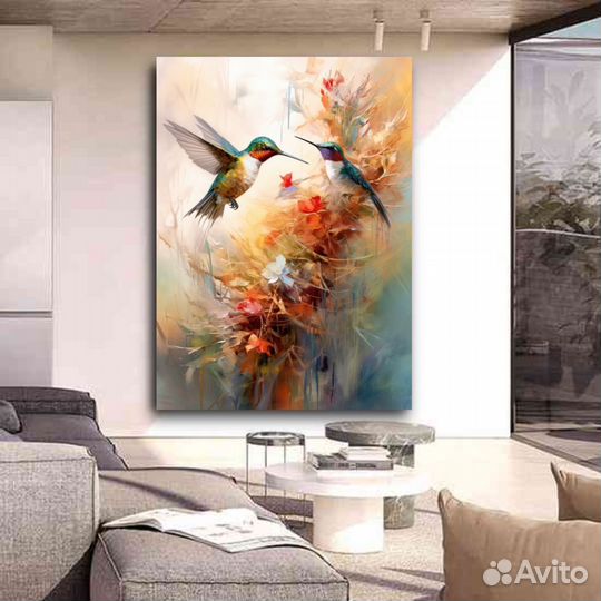 Картина маслом колибри Музейное качество