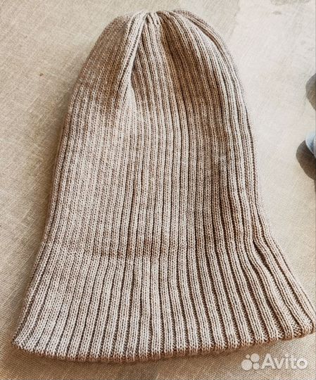 Вязаная шапка двойная