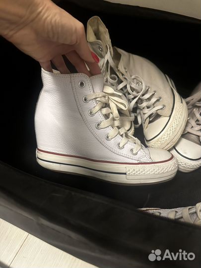 Кеды converse кожаные на танкетке оригинал 38