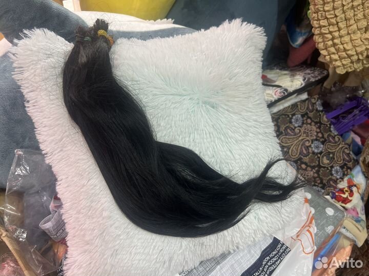 Волосы для наращивания 60 см черные