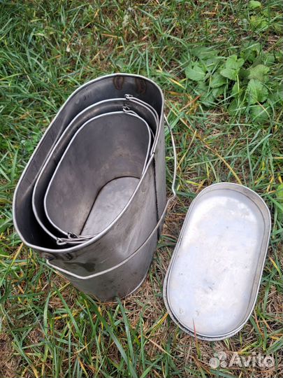 Набор из трех котелков из нержавеющей стали