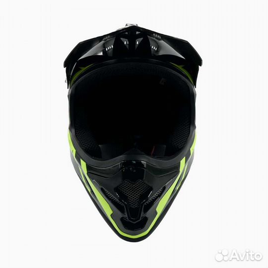 Мотошлем кроссовый Safebelt HF-115 черно-зеленый