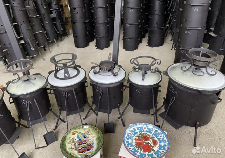 Казан чугунный с печкой