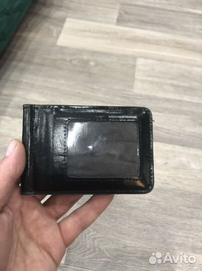 Зажим для денег кожаный новый