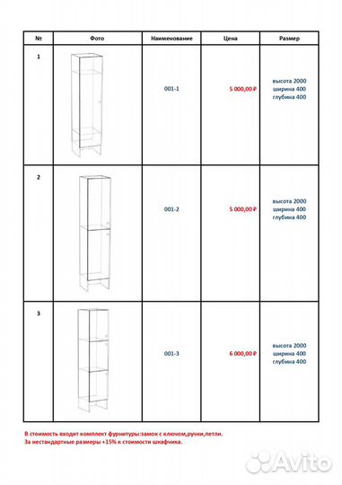 Шкафы для раздевалок