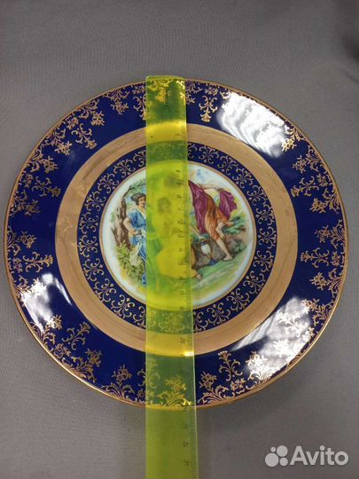 Тарелка Мадонна Кобальт Позолота Фарфор