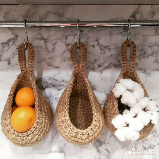 Корзинка-гнёздышко из джута